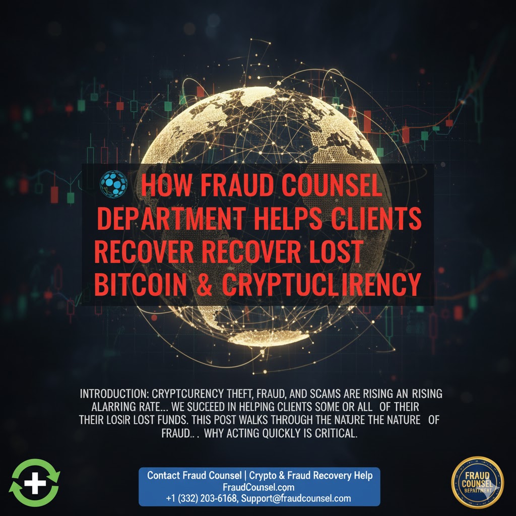 Recovering lost Bitcoin with Fraud Counsel Department